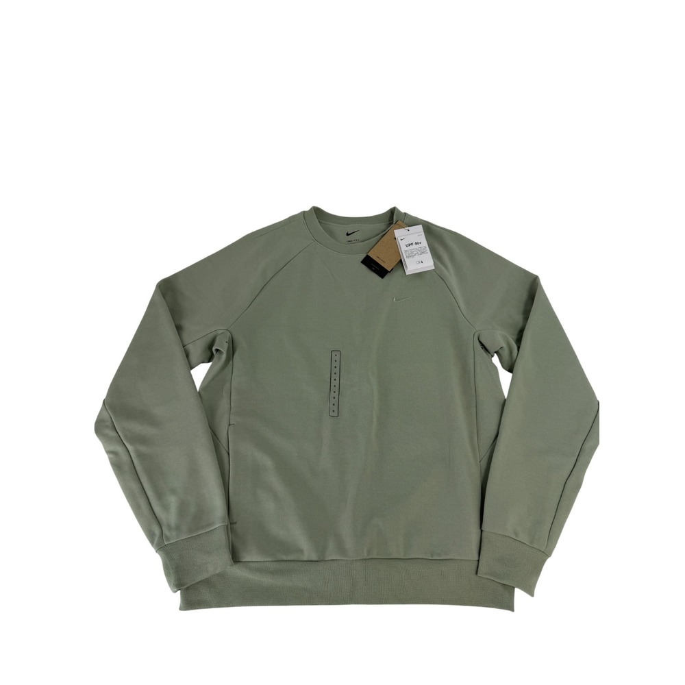 Nike Dri-FIT Fleece UV Crewneck Sweatshirt Men's S Jade Green FZ0971-370 New